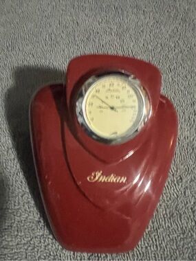 Indian Red Retro Desk Clock / Paper Weight